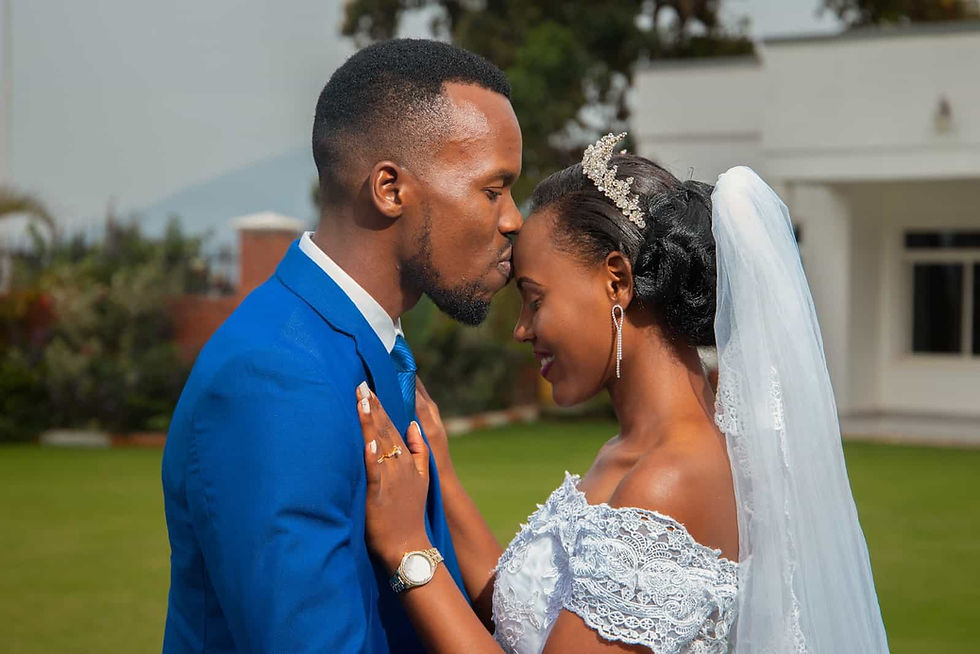 A couple on their wedding day
